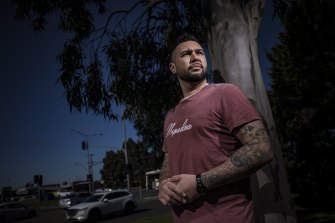 Brandon Penrose near the Roxburgh Park intersection where he stopped a man hitting a woman.