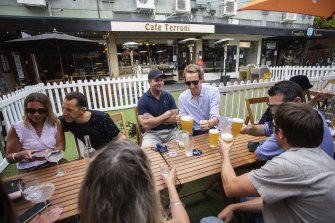 A group of friends reunited in Ballarat Street, Yarraville for a drink and to celebrate the end of 