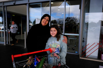 Altona Meadows residents Houda Elbadwr and nine-year-old Amar Osman.