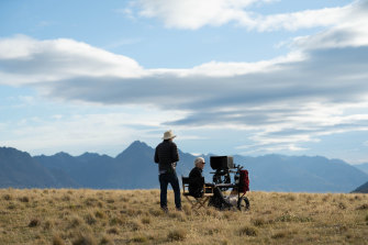 New Zealand’s Central Otago masquerades as Montana : Campion (right) on the set with 1st assistant director Phil Jones.