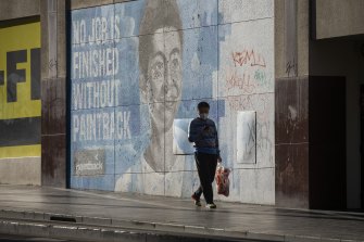 Scenes from Melbourne lockdown: La Trobe Street last week.