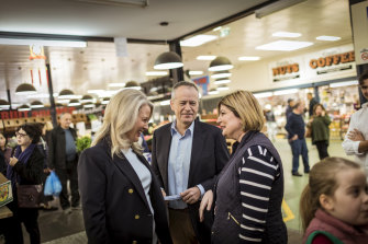 Natalie Suleyman (right) pictured with then federal opposition leader Bill Shorten in 2018.
