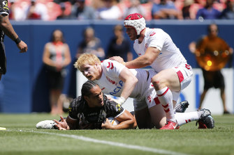 New Zealand’s Martin Taupau and England’s James Graham locked horns in Denver the last time a rugby  league Test was played in the US.