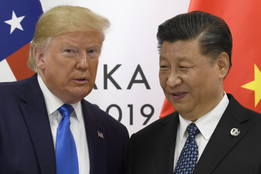 US President Donald Trump poses for a photo with Chinese President Xi Jinping.