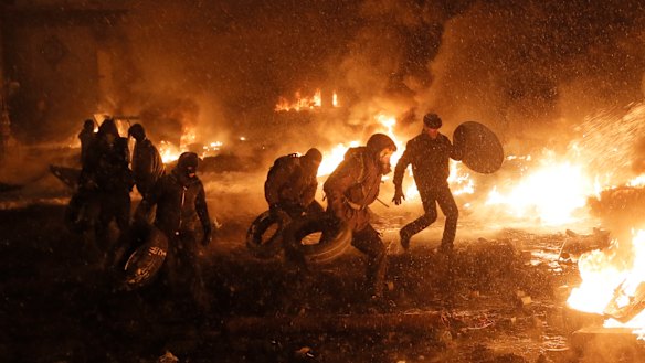 Kiev in January 2014, during the Euromaidan protest.