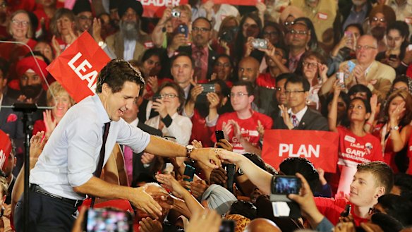 Trudeau campaigns ahead of the Canadian election of October 21, 