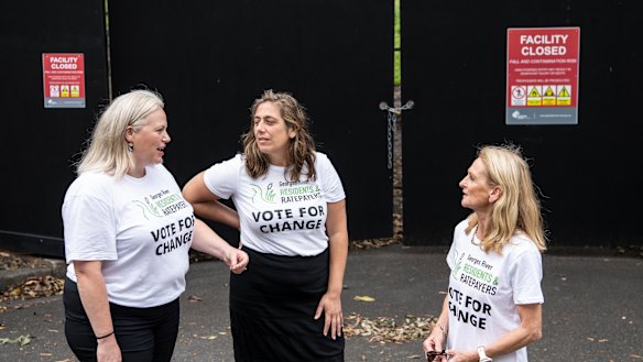 From left, Elise Borg, Christina Jamieson and Natalie Mort of the Georges River Residents and Ratepayers Party.