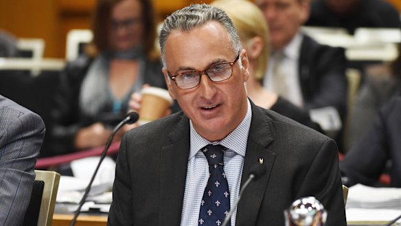 NSW Multiculturalism Minister John Sidoti at a budget estimates hearing on Thursday.