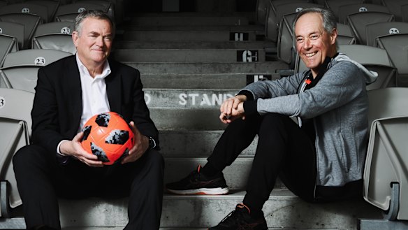 Hopeful: Morris Iemma (right) with Southern Expansion bid team chief Chris Gardiner.