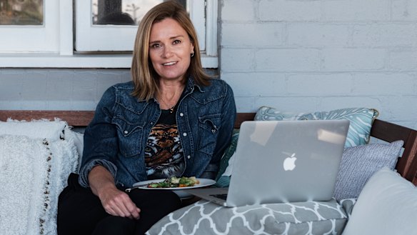 Julia Baird has a healthy lunch at home.