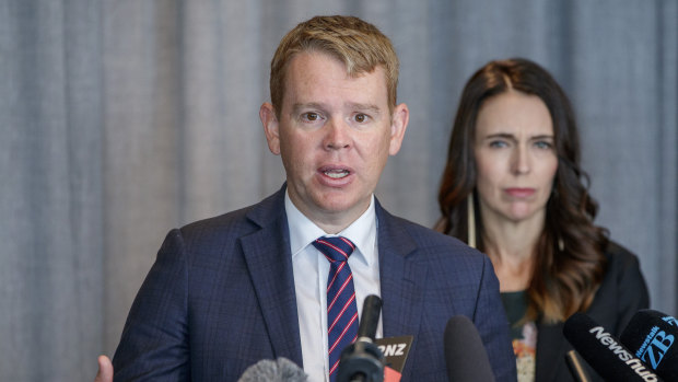 New Zealand Minister for COVID-19 Response Chris Hipkins, pictured with New Zealand Prime Minister Jacinda Ardern.