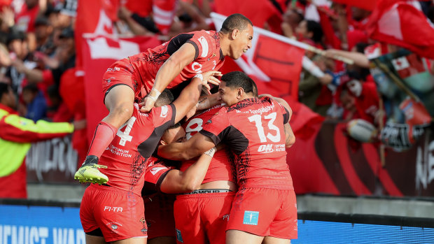 Top-four: Tonga, seen here competing in last year's World Cup, will be seeded for 2019.