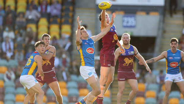 The Lions and Suns going head-to-head at the Gabba earlier this season.