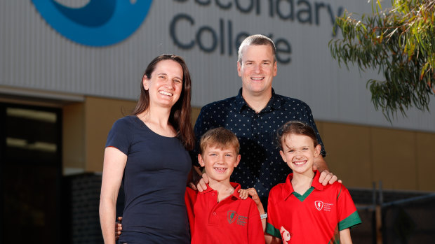 Sally and Mike Connor with their children Xavier, 9, and Abigail, 11.