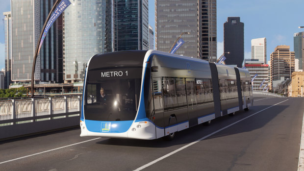 The Brisbane Metro vehicles will have three carriages and be fully electric.