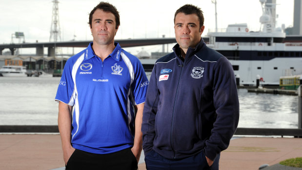 Brad and Chris Scott faced each other as AFL coaches for the first time in 2011.
