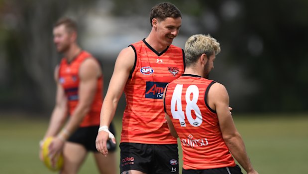 Joe Daniher at training on Tuesday.