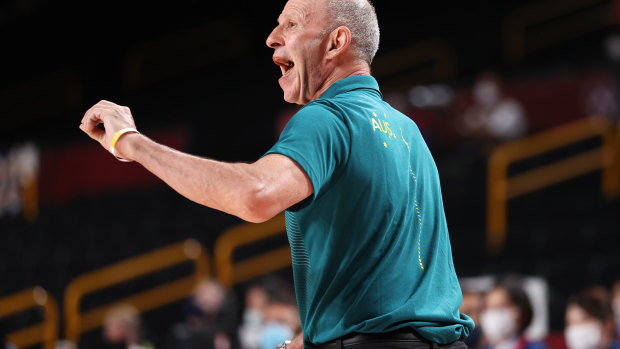 Brian Goorjian gets vocal during Australia’s win.