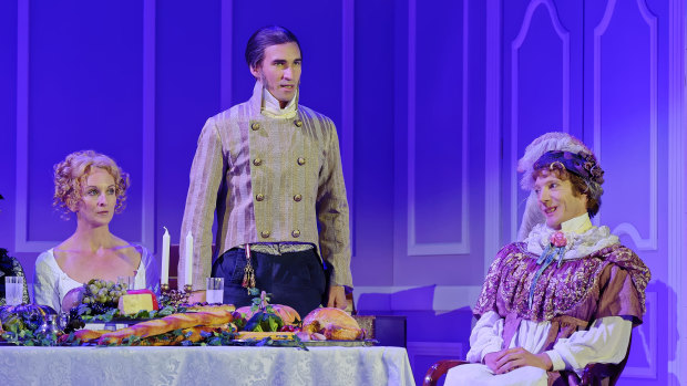 Anna Steen, left, Dale March and Nathan O' Keefe in <i>Sense and Sensibility</i>.
