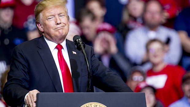 U.S. President Donald Trump in Grand Rapids, Michigan, on Thursday.