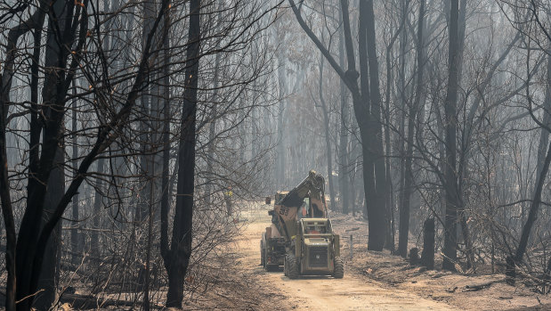 Army reservices are helping with cleanup operations across bushfire affected areas. 
