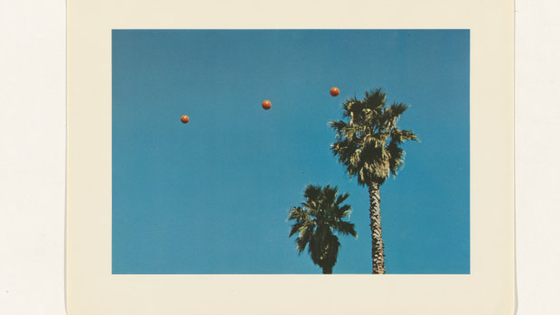 John Baldessari (no title), from 'Throwing three balls in the air to get a straight line (Best of thirty-six attempts)', 1973, (detail), offset lithograph, 24.2 x 32.2 cm, National Gallery of Australia, Canberra, purchased 1981.