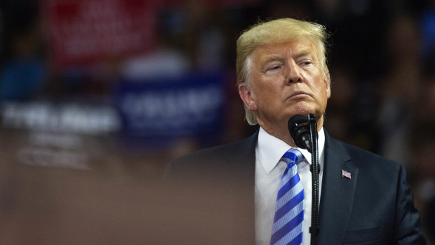 President Donald Trump takes the stage at a rally in West Virginia on Tuesday.