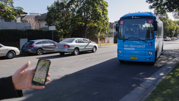 Passengers can use apps on their mobile phones to book the buses.