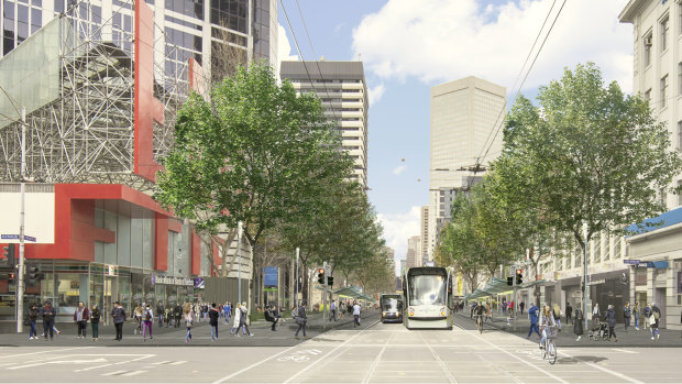 An artist's impression of some of the planned changes on Elizabeth St.