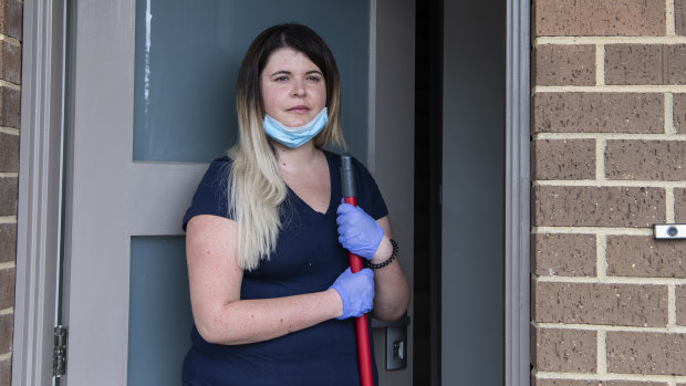 Sydney cleaner Ashley Munro is taking extra protective measures to protect herself and clients during the COVID-19 pandemic.