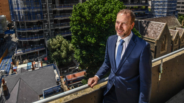 Simon Stockfeld at the Wesley Place construction site. 