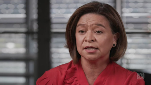 Former ABC managing director Michelle Guthrie during an interview with Four Corners journalist Sarah Ferguson.