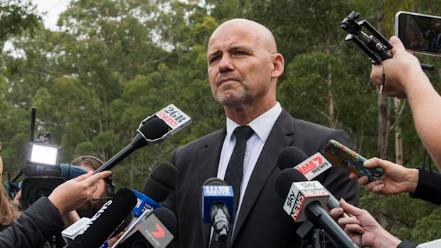 Detective  Chief Inspector Gary Jubelin addressing the media in Kendall in June 2018. 