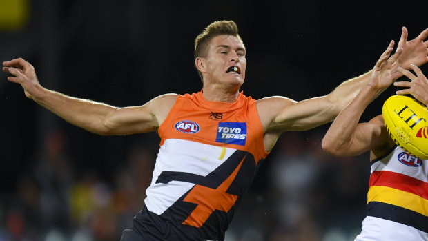 Happy to stay: Adam Tomlinson is out of contract at the end of 2019 but says he's content at the GWS Giants.