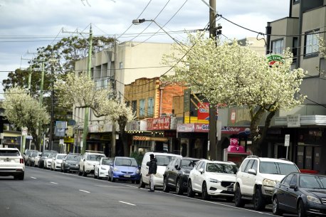 The local shopping strip on Huntingdale Road.