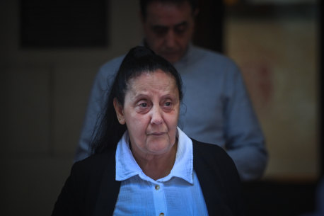 Maryam Hamka’s mother, Susan Iramiyan, leaving the Victorian Supreme Court, which found Toby Loughnane guilty of murder.