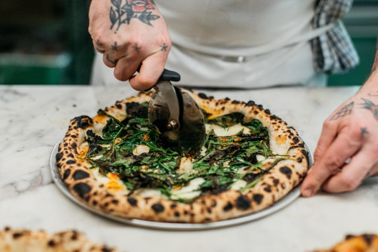 The cavolo nero and fermented chillli pizza at Bella Brutta.