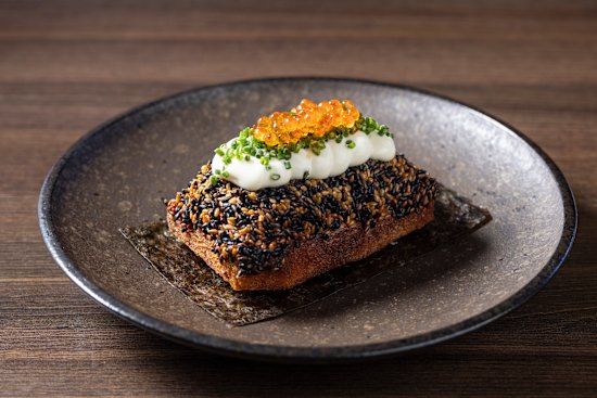 The prawn toast uses fluffy Japanese shokupan bread.