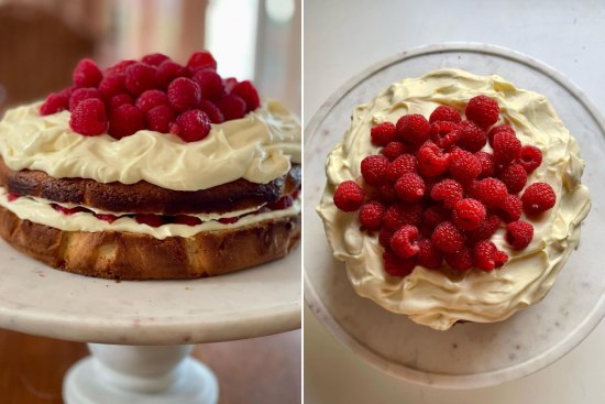 Helen Goh’s raspberry and lemon curd cake.