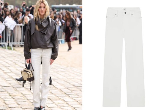 Above left: Sarah Pidgeon; right: Frame jeans.