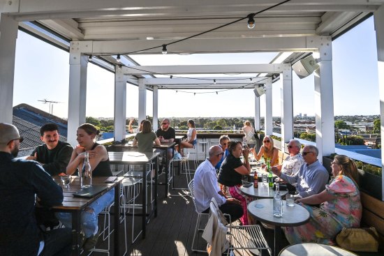 Gigi Rooftop overlooks suburban Thornbury and beyond.