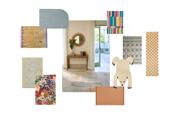 Centre image: Designer Rugs “Haven” by Patricia Braune, from $1750.