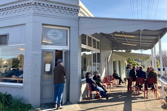 Outside the Hargraves Street cafe.