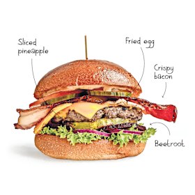Anatomy of a modern Aussie burger.