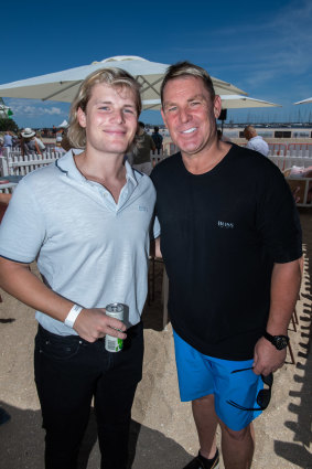 Jackson and Shane Warne at the polo.