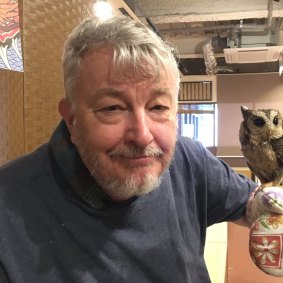 John Elder with a feathered friend.