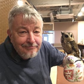 John Elder with a feathered friend.