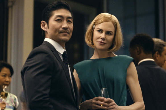 Brian Tee and Nicole Kidman in Expats.