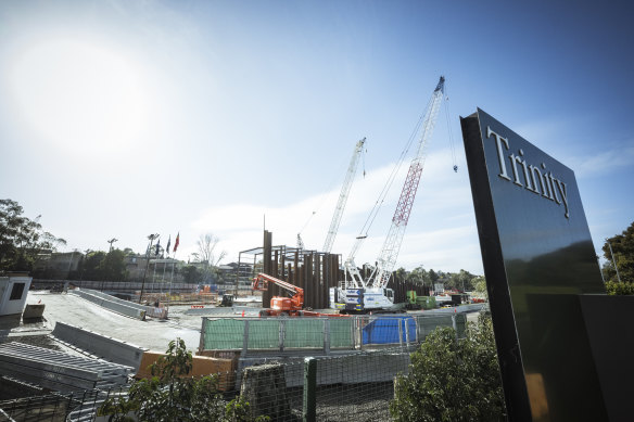 Construction site for the North East Link at Trinity Grammar, Bulleen.