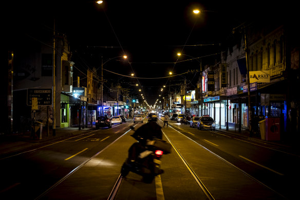 Melbourne's streets were still quiet despite the lifting of the curfew on Monday night.